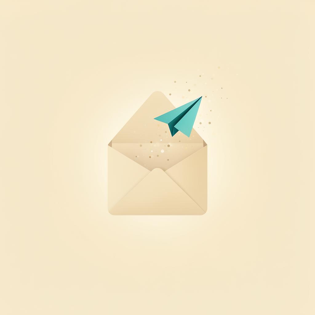 Open envelope with paper plane